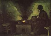 Vincent Van Gogh Peasant Woman Near the Hearth Sweden oil painting artist